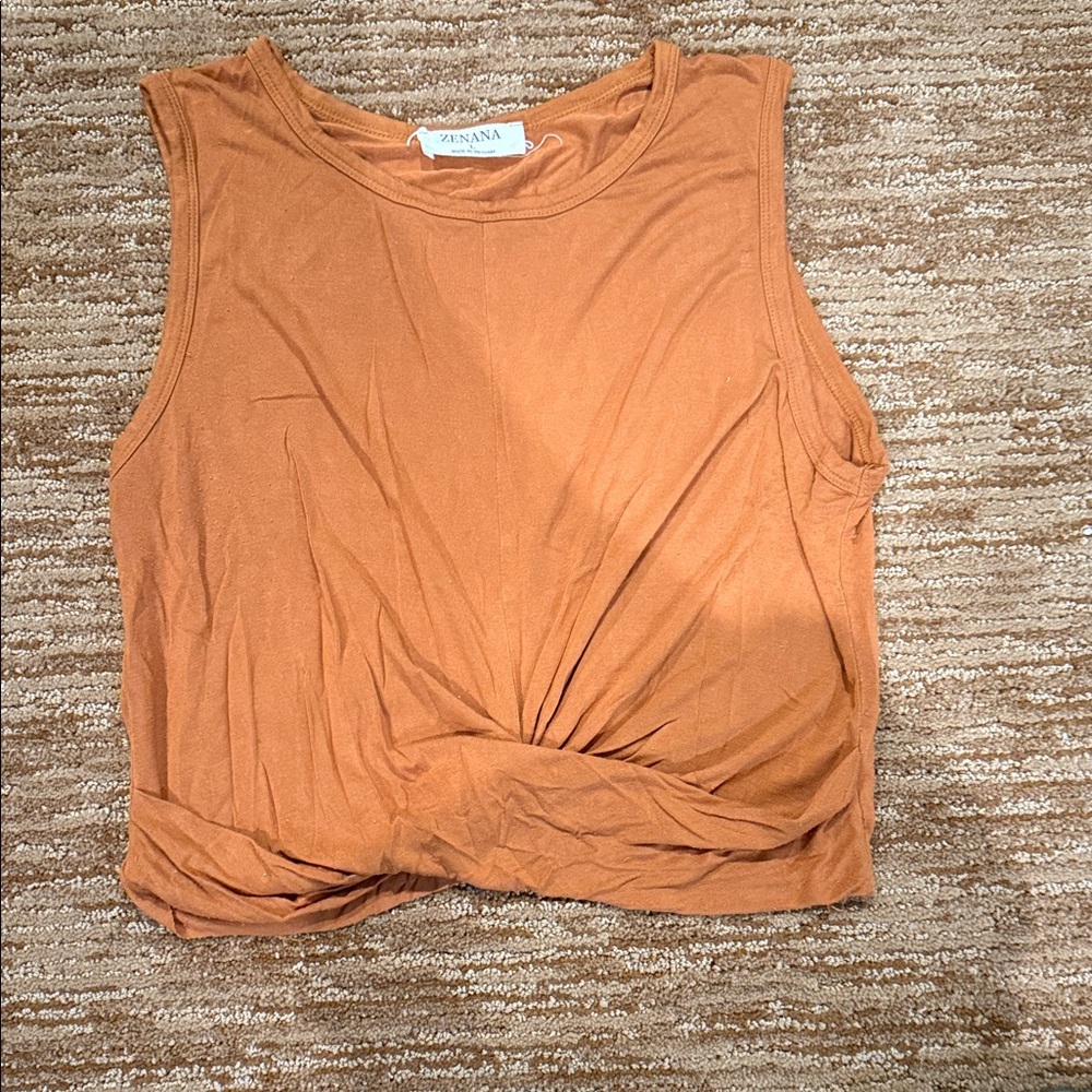 Women's Assorted Sleeveless Tops - Orange, Floral, Green, Black - Picture 2 of 5